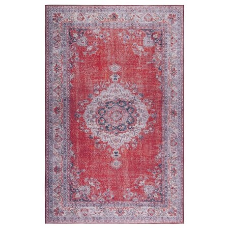 Safavieh 4 x 6 ft. Tucson Traditional Power Loomed Rectangle Rug; Red & Beige TSN140Q-4